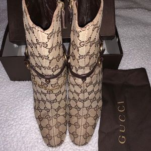 Gucci Brown Ankle Boots 8-1/2 pre-owned